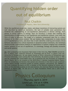 Chaikin Professor of Physics, New York University