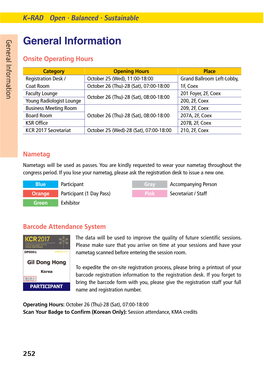 General Information General Information Onsite Operating Hours