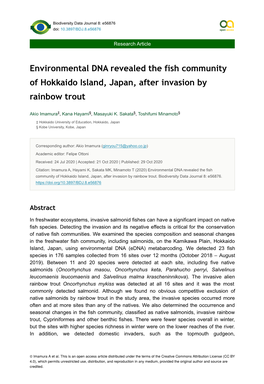 Environmental DNA Revealed the Fish Community of Hokkaido Island, Japan, After Invasion by Rainbow Trout