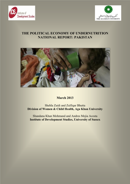 Political Economy of Undernutrition National Report: Pakistan