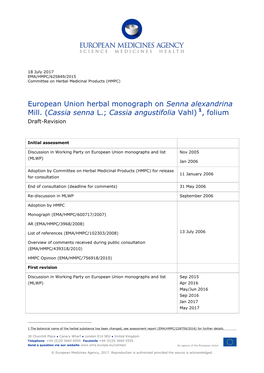 Monograph on Senna Alexandrina Mill