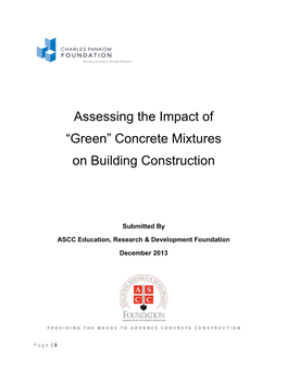 “Green” Concrete Mixtures on Building Construction