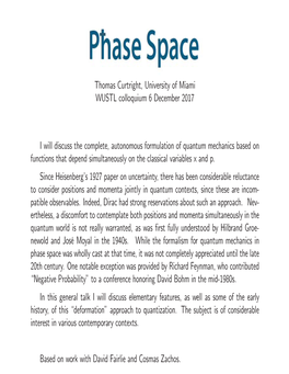 Phase Space Was Wholly Cast at That Time, It Was Not Completely Appreciated Until the Late 20Th Century