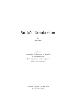 Sulla's Tabularium