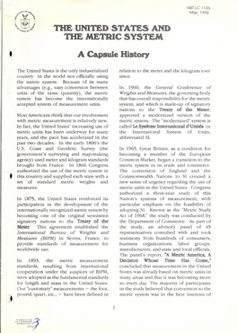 The United States and the Metric System