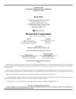 Brunswick Corporation (Exact Name of Registrant in Its Charter)