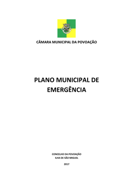 Plano Municipal De Emergência Concelho Da Povoação