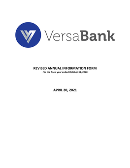 Revised Annual Information Form April 20, 2021