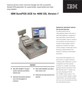 IBM Surepos ACE for 4690 OS, Version 7