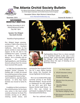 The Atlanta Orchid Society Bulletin