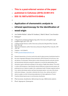 This Is a Post-Referred Version of the Paper Published in Cellulose (2016