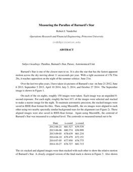 Measuring the Parallax of Barnard's Star