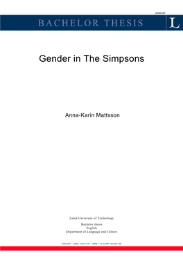BACHELOR THESIS Gender in the Simpsons