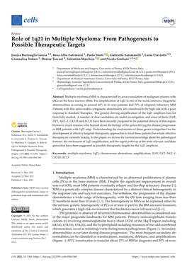 Role of 1Q21 in Multiple Myeloma: from Pathogenesis to Possible Therapeutic Targets