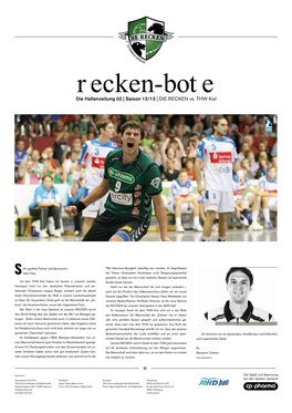 Die Hallenzeitung 02 | Saison 12/13 | DIE RECKEN Vs. THW Kiel