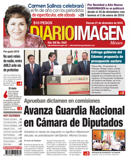 DIARIO IMAGEN MEXICO Es Una Publicación Editada Por JOSE LUIS MONTAÑEZ AGUILAR E Impresa Por UNIEDITORES S.A