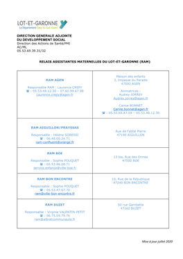 Relais Assistantes Maternelles Du Lot-Et-Garonne, Pdf (76