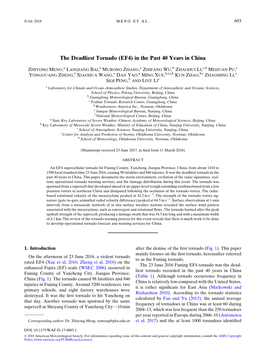 The Deadliest Tornado (EF4) in the Past 40 Years in China