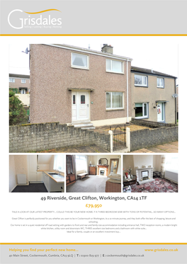 Riverside, Great Clifton, Workington, CA14 1TF £79,950