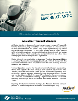 Assistant Terminal Manager