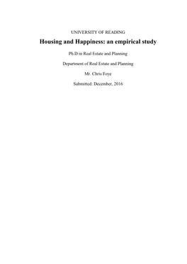 Housing and Happiness: an Empirical Study