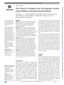 Non-Vitamin K Antagonist Oral Anticoagulants, Proton Pump