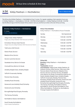 54 Bus Time Schedule & Line Route