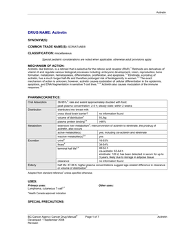 Acitretin Monograph