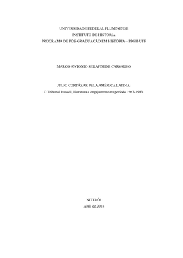 Universidade Federal Fluminense Instituto De História Programa De Pós-Graduação Em História – Ppgh-Uff Marco Antonio Sera