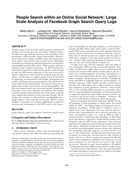 Large Scale Analysis of Facebook Graph Search Query Logs