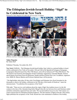 The Ethiopian-Jewish-Israeli Holiday “Sigd” to Be Celebrated in New Yo