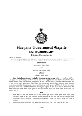Haryana Government Gazette EXTRAORDINARY Published by Authority © Govt