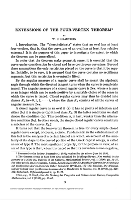 Extensions of the Four-Vertex Theorem*