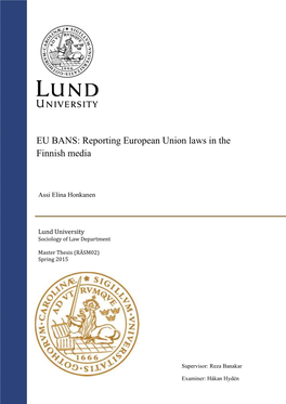 Reporting European Union Laws in the Finnish Media