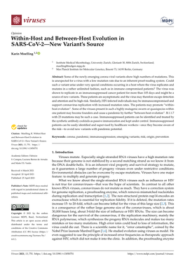 Within-Host and Between-Host Evolution in SARS-Cov-2—New Variant’S Source