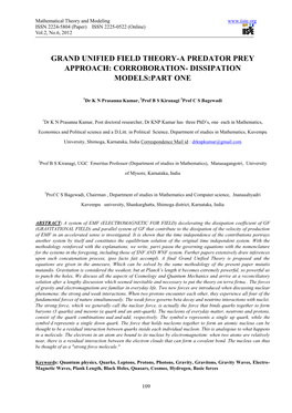 Corroboration- Dissipation Models:Part One