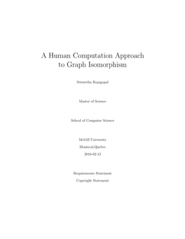 A Human Computation Approach to Graph Isomorphism