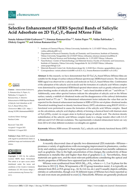 Selective Enhancement of SERS Spectral Bands of Salicylic Acid Adsorbate on 2D Ti3c2tx-Based Mxene Film