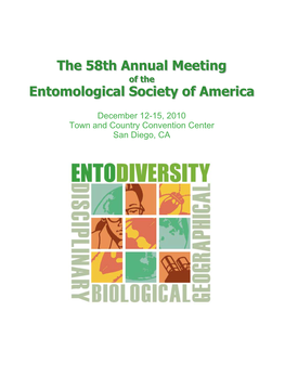 The 58Th Annual Meeting Entomological Society of America the 58Th Annual Meeting Entomological Society of America