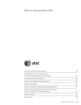 AT&T Inc. Financial Review 2006