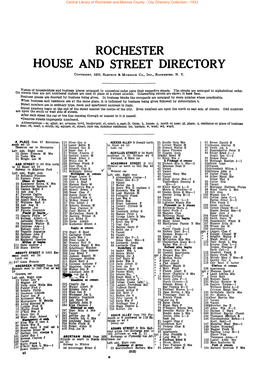Rochester House and Street Directory