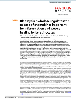 Bleomycin Hydrolase Regulates the Release of Chemokines Important For