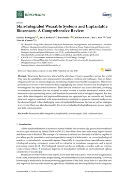 Skin-Integrated Wearable Systems and Implantable Biosensors: a Comprehensive Review