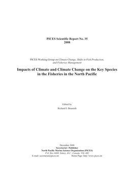 Impacts of Climate and Climate Change on the Key Species in the Fisheries in the North Pacific