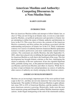 Competing Discourses in a Non-Muslim State