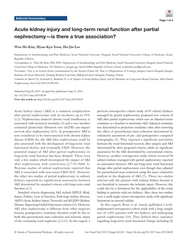 Acute Kidney Injury and Long-Term Renal Function After Partial Nephrectomy—Is There a True Association?