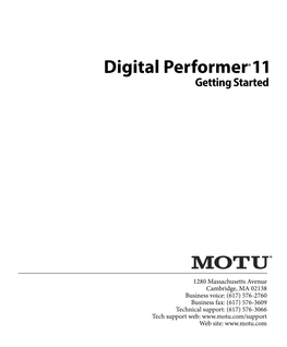 Digital Performer Getting Started Guide