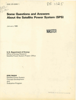 Some Questions Aml Answers About the Satellite Power System -1