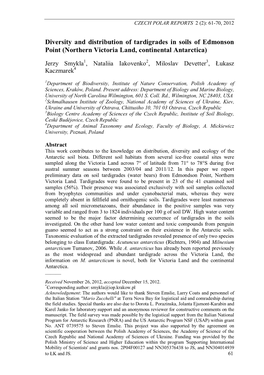 Diversity and Distribution of Tardigrades in Soils of Edmonson Point (Northern Victoria Land, Continental Antarctica)