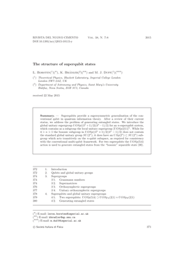 The Structure of Superqubit States